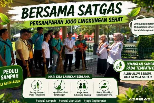 Bondowoso Bersih Dimulai dari Jantung Kota, BSBK dan DLH Kompak Tata Alun-Alun RBA Ki Ronggo