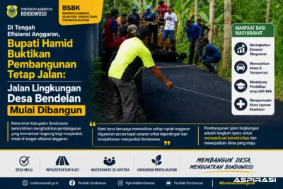 Di Tengah Efisiensi Anggaran, Bupati Hamid Buktikan Pembangunan Tetap Jalan: Jalan Lingkungan Desa Bendelan Mulai Dibangun