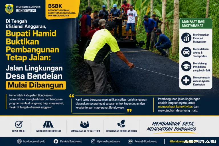Di Tengah Efisiensi Anggaran, Bupati Hamid Buktikan Pembangunan Tetap Jalan: Jalan Lingkungan Desa Bendelan Mulai Dibangun