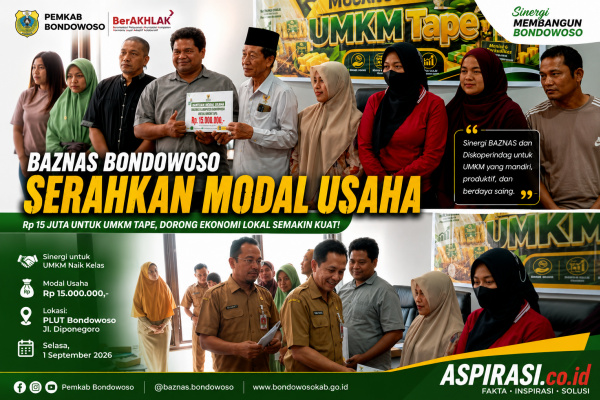 Baznas Bondowoso Gelontor Modal Rp15 Juta, UMKM Tape Didorong Naik Kelas