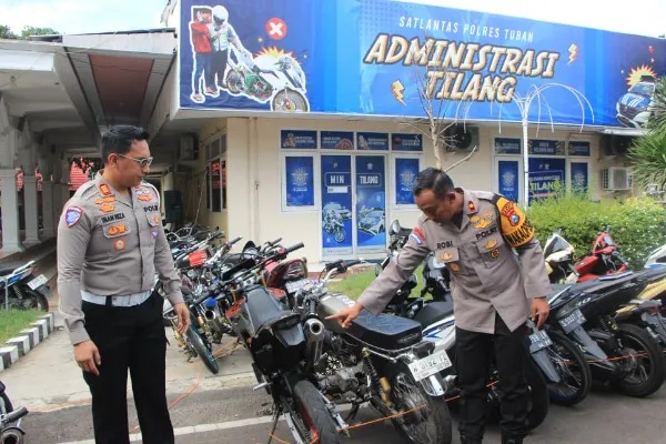 Respon Cepat Polres Tuban, 65 Motor Knalpot Brong Diamankan