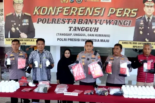 Polresta Banyuwangi Sita 150 gram Sabu dan 159 Ribu Okerbaya dari 43 Tersangka