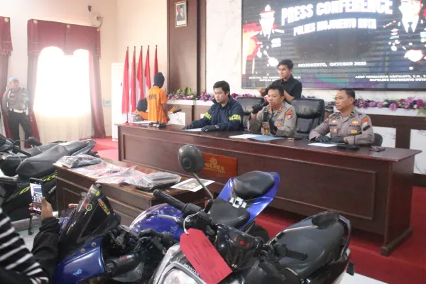 Polres Ungkap Curanmor Dua Tersangka dan 4 Unit Motor Diamankan
