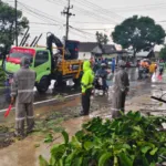 Polsek Kota Bondowoso Bergerak “Gercep”, Evakuasi Pohon Tumbang di Jalur Utama